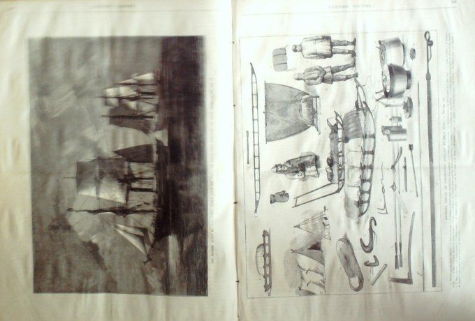 L'Univers illustré 1875 #1053 Joinville-le-Pont (94) Chine Kashgar Rome Outils expedition Pôle Nord