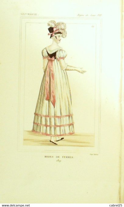 Mode Femme 1819 sous LOUIS XVIII