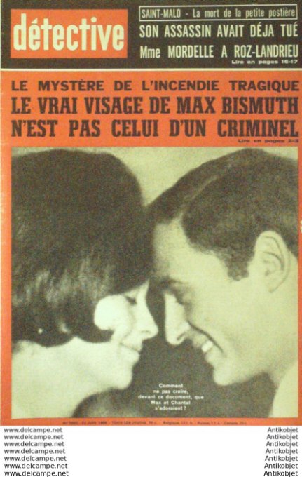 Détective 1966 # 1043 Aulnoye Grenoble Montfort-L'amaury Dijon Menton ST-Malo