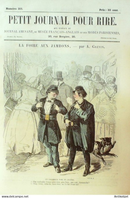 Petit journal pour Rire 1859 # 215 La Foire aux jambons Grevin