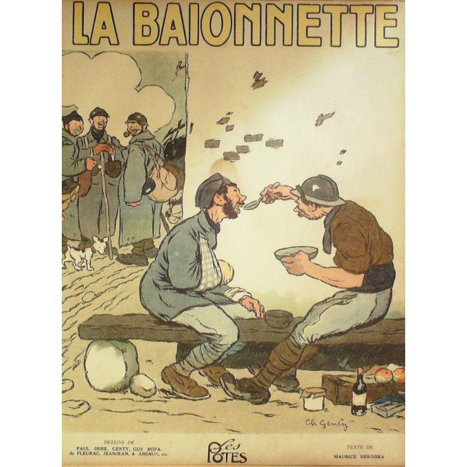 La Baïonnette 1917 n°105 (Les potes) JEANJEAN BOFA IRIBE FLEURAC CHEVAL LE RALLIC CARTIER
