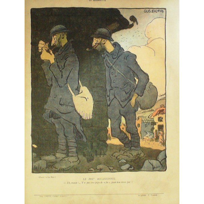 La Baïonnette 1917 n°105 (Les potes) JEANJEAN BOFA IRIBE FLEURAC CHEVAL LE RALLIC CARTIER