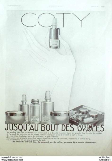 Publicite Cosmetique Coty Vernisgan 1957