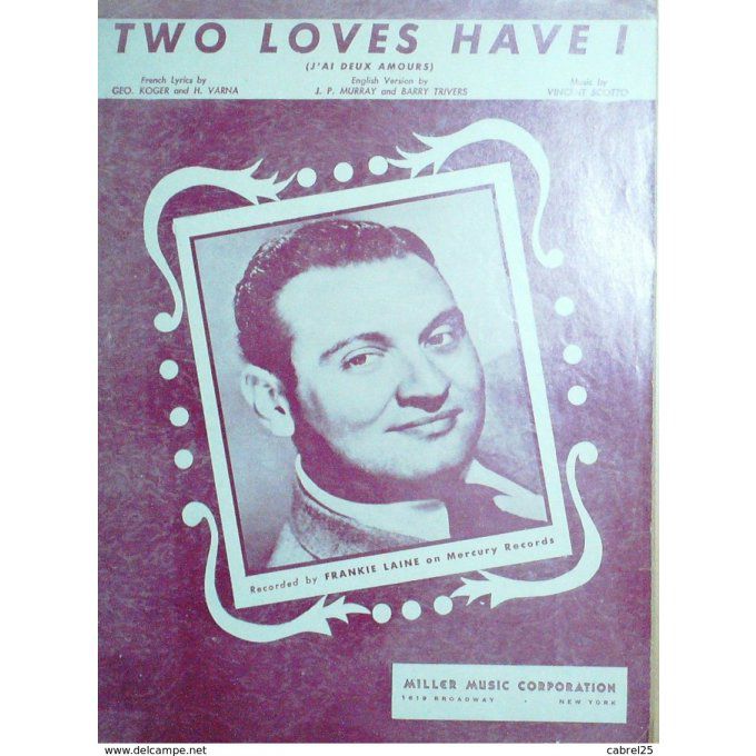 Laine Frankie Two Loves Have I 1931