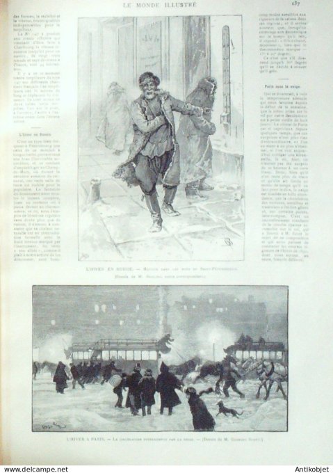 Le Monde illustré 1892 n°1822 St-Pétersbourg Mujick Patagonie Terre de feu