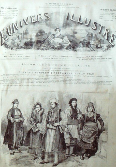 L'Univers illustré 1875 #1073 Herzégovie Boulogne (62) Châlons (51) Sicile îles Lipari