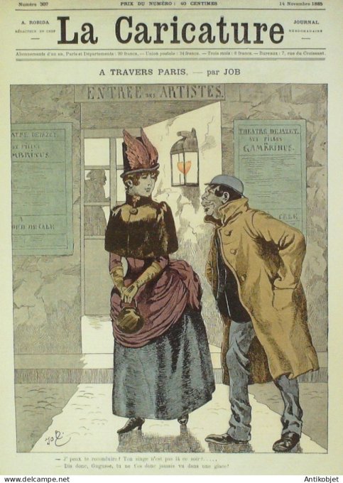 La Caricature 1885 #307 Chasse à courre Job De Freycinet par Luque Pille Trock