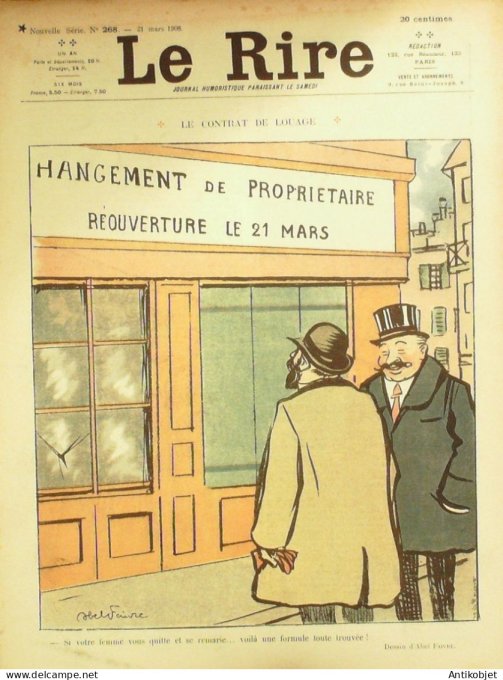 Le Rire 1908-03-21 # 268 Journal humoristique Ed.Originale Medecin des Batignolles