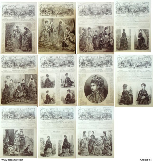 Mode illustree  1873 Lot de 11 journaux