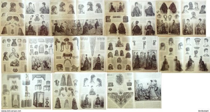 Mode illustree  1873 Lot de 11 journaux