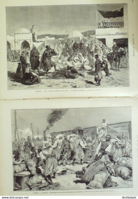 Le Monde illustré 1881 n°1285 Usa Yorktown Independance Centenaire Tunisie Tunis Beja Algérie Kreide