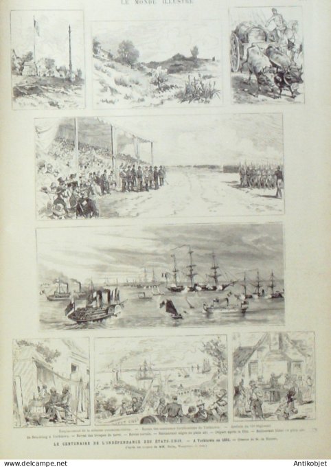 Le Monde illustré 1881 n°1285 Usa Yorktown Independance Centenaire Tunisie Tunis Beja Algérie Kreide