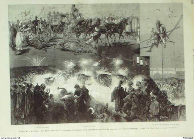 Le Monde illustré 1874 n°888 Etats-Unis Chicago Espagne guerre carliste Egypte Caire Qasr-el-Ali