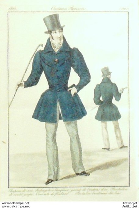 Costume Parisien 1828 # 2615 Redingote à l'Anglaise homme