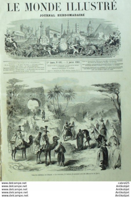 Le Monde illustré 1861 n°195 GAETE Italie Chine PEKIN Rois Mages Etbs DEROSNE Grenelle