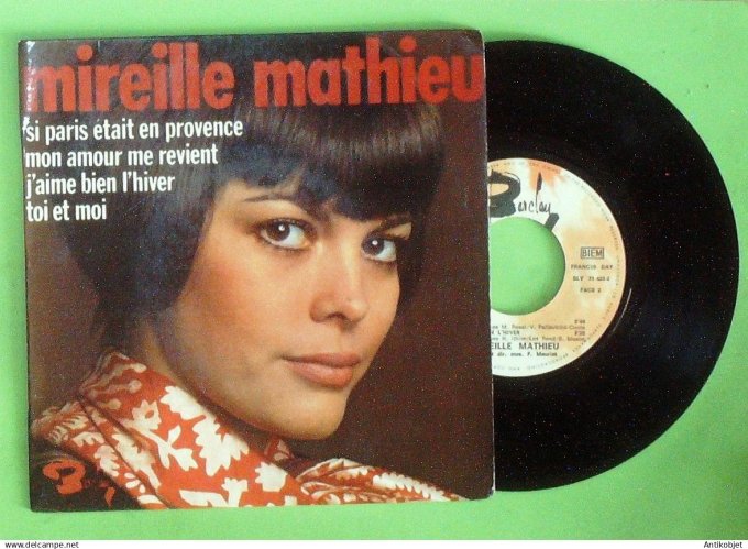 Mathieu Mireille 45T EP Si Paris était en Provence 1970