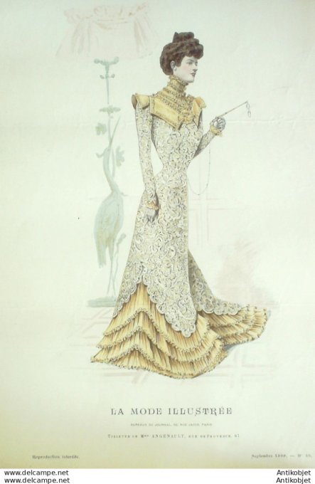 Gravure Mode illustree 1899 # 38 (Old Fashion plate) rare