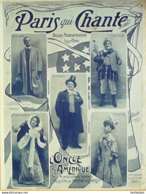 Paris qui chante 1904 n° 52 Mayol Mistinguette Garbagni Miette Debroussy