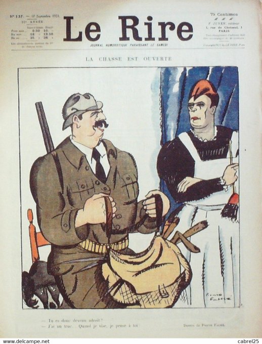 Le Rire 1921 n°137 Falké Capy Nob Del Marle Gerbault Plumet Arnac Fabiano