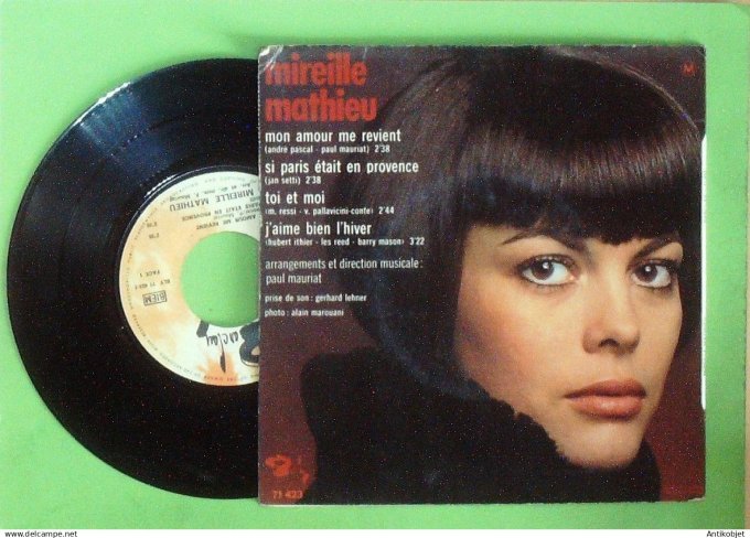 Mathieu Mireille 45T EP Si Paris était en Provence 1970