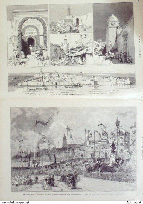 Le Monde illustré 1881 n°1278 Tunisie Sousse Zaghouan Boulogne-sur-mer (62)