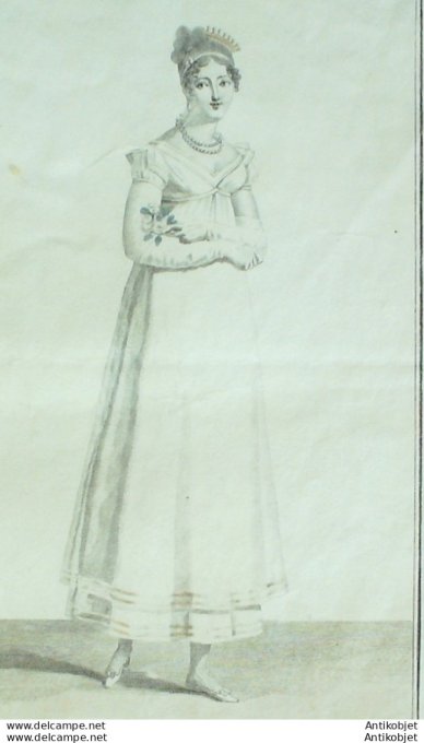 Gravure de mode Costume Parisien 1812 n°1246 Costume de bal de Campagne