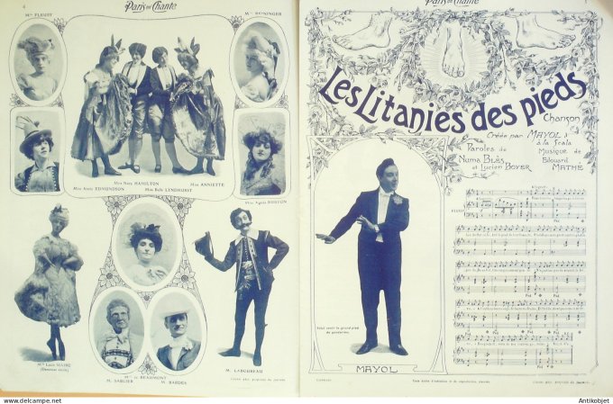 Paris qui chante 1904 n° 52 Mayol Mistinguette Garbagni Miette Debroussy