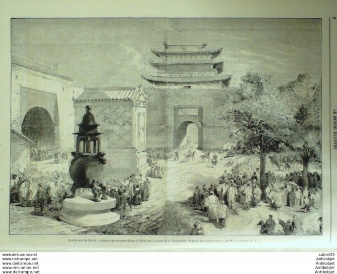 Le Monde illustré 1861 n°195 GAETE Italie Chine PEKIN Rois Mages Etbs DEROSNE Grenelle