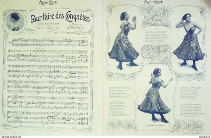 Paris qui chante 1904 n° 52 Mayol Mistinguette Garbagni Miette Debroussy