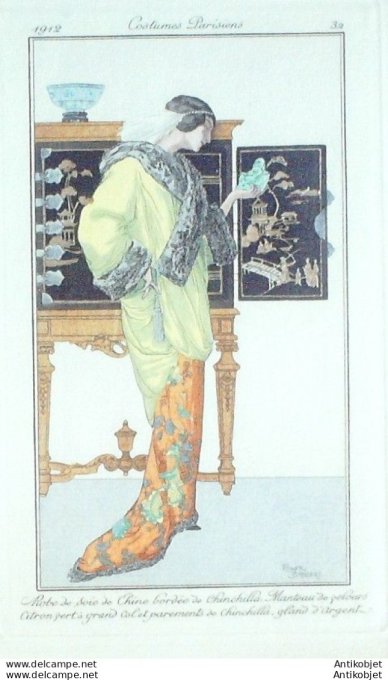 Broders Roger Etienne  Pochoir Mode Art Deco n°  32-1912 Journal des Dames