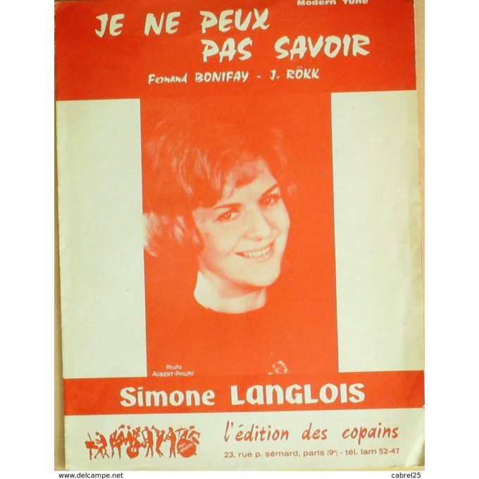 Langlois Je Ne Peux Pas Savoir 1965