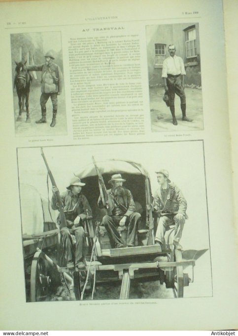L'illustration 1900 n°2975 Tunisie Bardo Staffeurs Afrique-Sud Colenso Gal Cronjé St-Ouen (93) incen