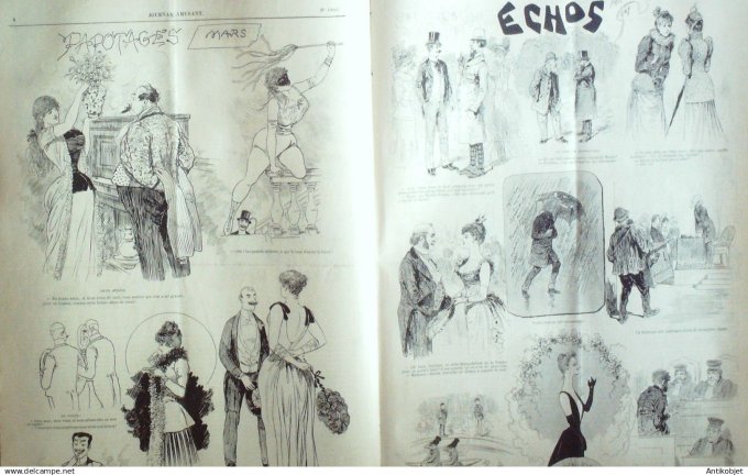 Le Journal Amusant 1891 n°1800 Bals masqu és Messidor  équitation t érritorique Papotages