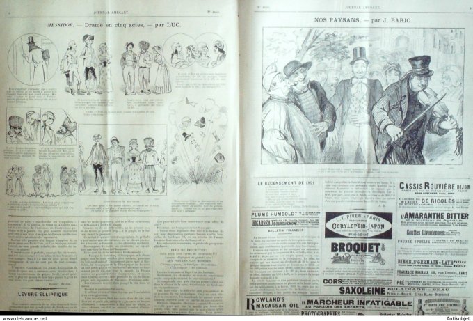 Le Journal Amusant 1891 n°1800 Bals masqu és Messidor  équitation t érritorique Papotages