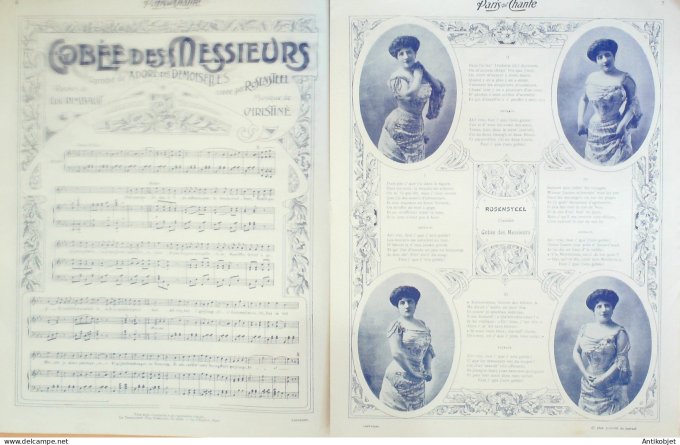Paris qui chante 1904 n° 82 Mercadier Delmarès Rosensteel Ribet Jul-Hien Bordes