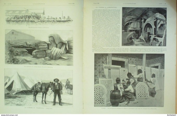 L'illustration 1900 n°2975 Tunisie Bardo Staffeurs Afrique-Sud Colenso Gal Cronjé St-Ouen (93) incen