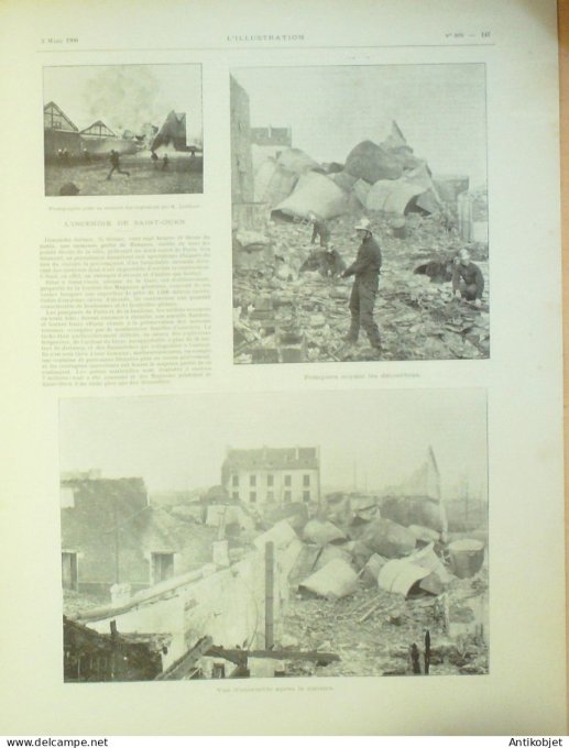 L'illustration 1900 n°2975 Tunisie Bardo Staffeurs Afrique-Sud Colenso Gal Cronjé St-Ouen (93) incen