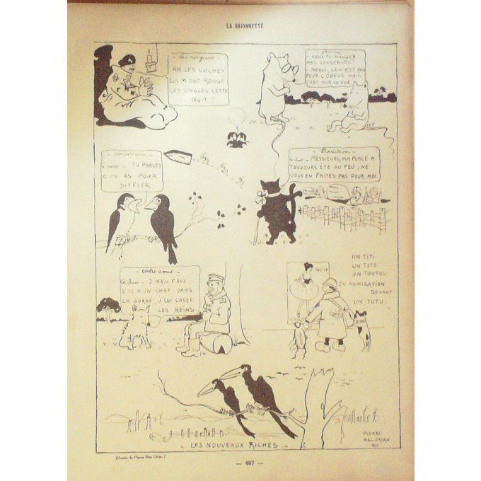 La Baïonnette 1917 n°109 (La faune du front) BAILLE QUINT NOB ORLAN HARLEY GABARD