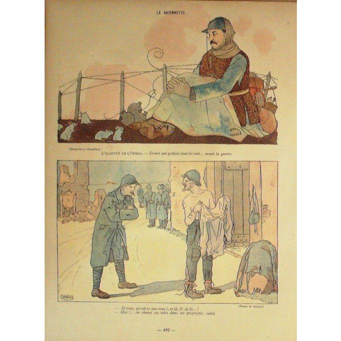 La Baïonnette 1917 n°109 (La faune du front) BAILLE QUINT NOB ORLAN HARLEY GABARD