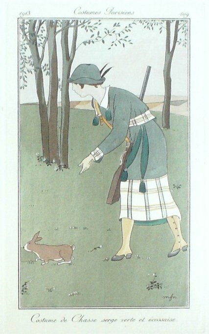 Franc-Nohain Madeleine Pochoir Mode Art Deco n° 109-1913 Journal des Dames