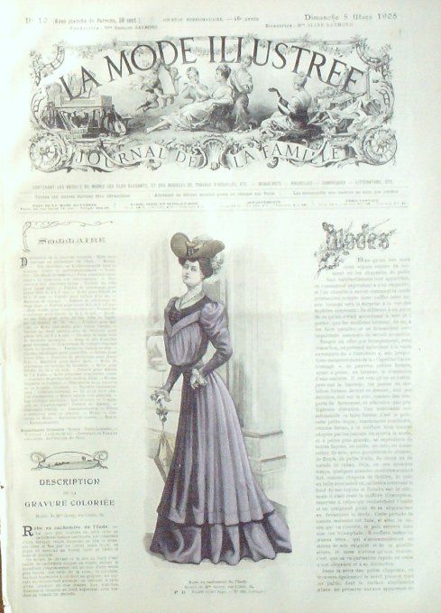 Journal Mode illustrée 1905 # 10 Robe cachemire