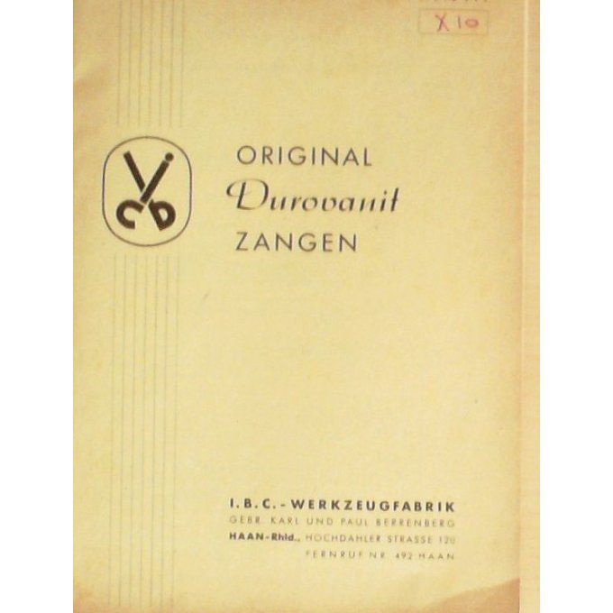 Catalogue IBC DUROVANIT HAAN outillage 1928