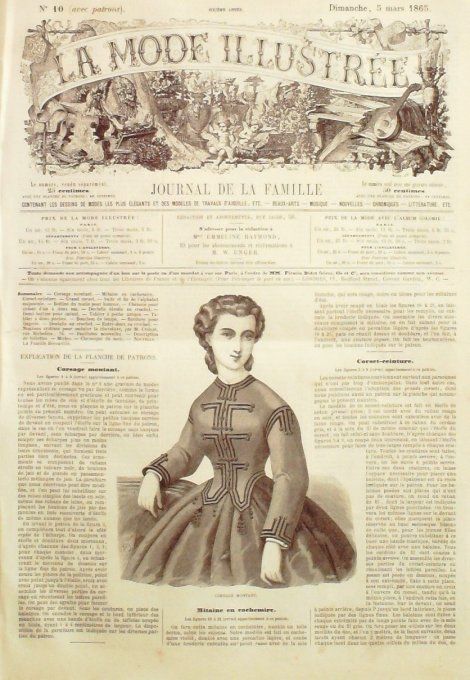 Journal Mode illustrée 1865 # 10 Mitaine en cachemire