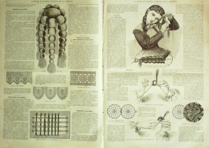 Journal Mode illustrée 1865 # 10 Mitaine en cachemire