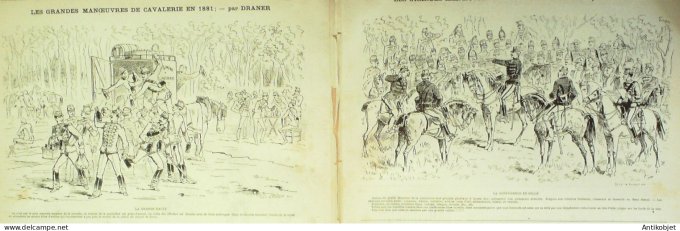 La Caricature 1881 #  87 Manoeuvres de Cavalerie Barret Draner tROCK