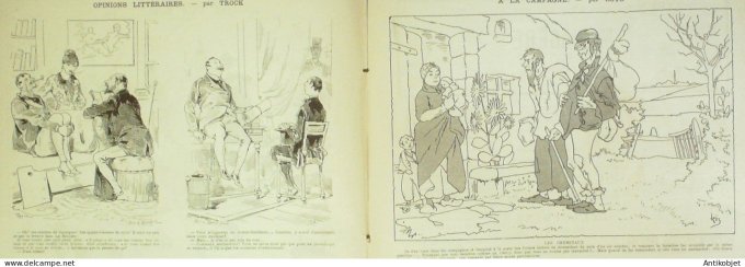 La Caricature 1885 #312 Sur le terrain Sorel Gino Boussenard par Luque Duel Job Loys