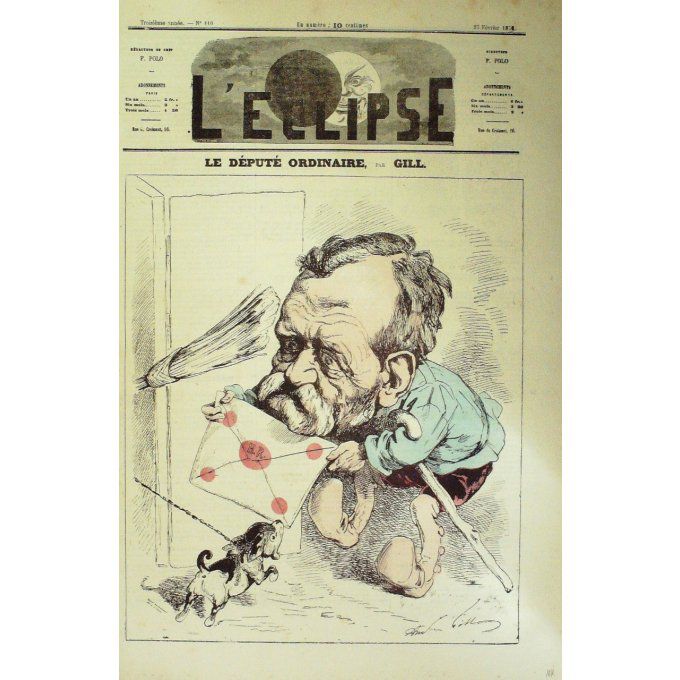 L'Eclipse 1870 n°110 LE DEPUTE ORDINAIRE André GILL