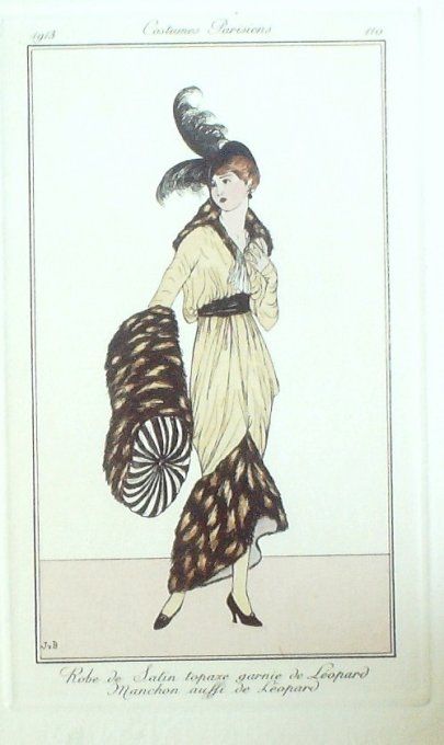 Brock Jan Van Pochoir Mode Art Deco n° 110-1913 Journal des Dames