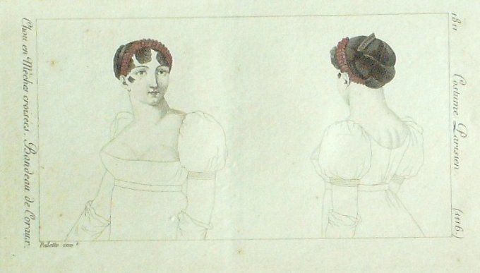 Gravure Mode Costume Parisien 1811 # 1116 (eau forte old Fashion plate