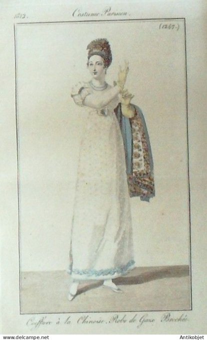 Costume Parisien 1812 # 1247 Robe de gaze brochée